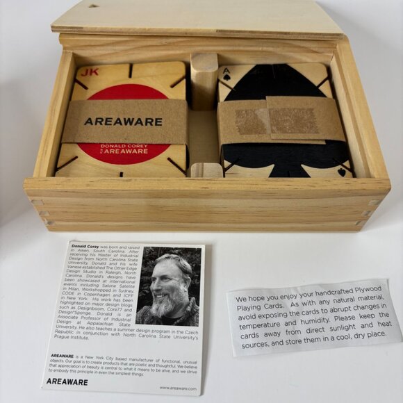 Donald Corey Areaware Plywood Playing Cards – Birch Wood Deck – New in Box - Picture 4 of 11